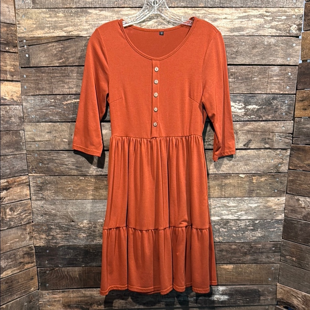 💰BOGO FREE Rust Color Pull On Dress - Picture 4 of 6